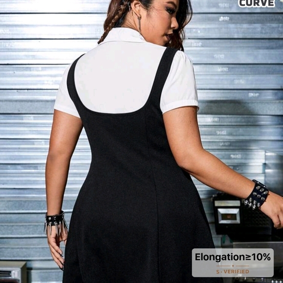 NWT Romwe Black Overall Dress Without Shirt- Size 2x - Picture 3 of 7